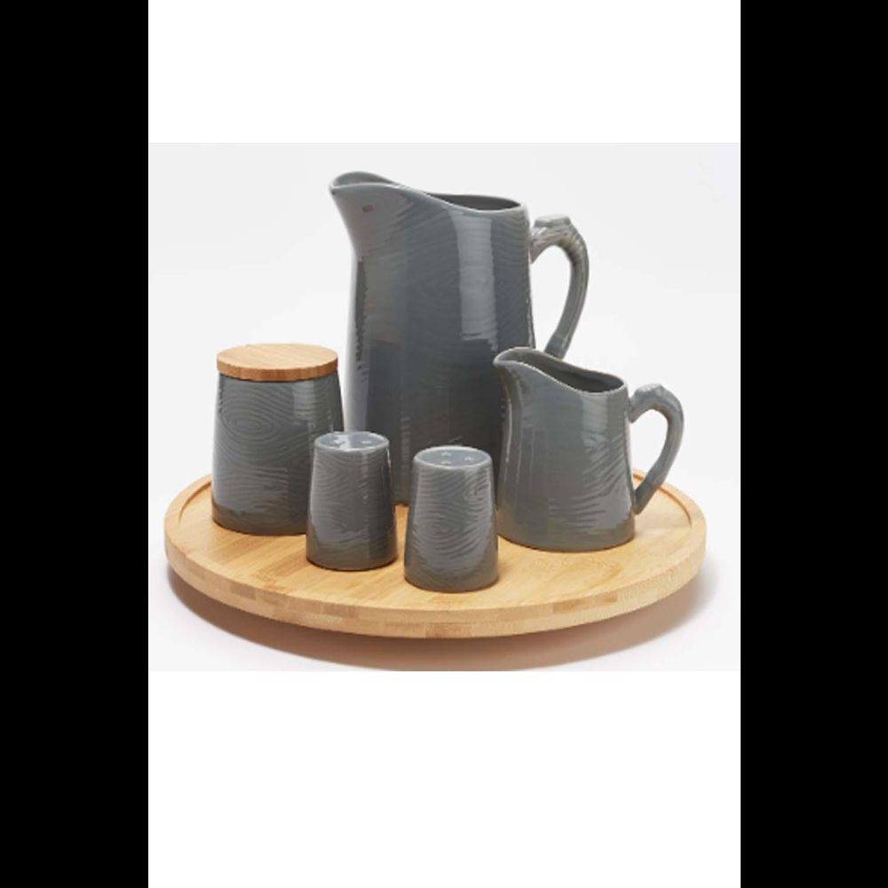 Temp-tations 7-pack Woodland Lazy Susan Set Gray